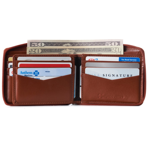 Mens Leather Wallet with RFID blocking - Tan – Favori